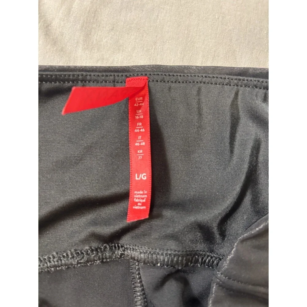 Spanx Leggings Large Faux Leather Moto Metallic Contoured Biker Baddie - Picture 7 of 7